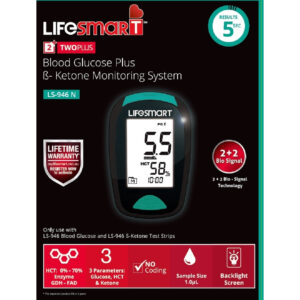 Lifesmart Two Plus Blood Glucose B-Ketone Monitor System LS-946N (Non-Bluetooth)